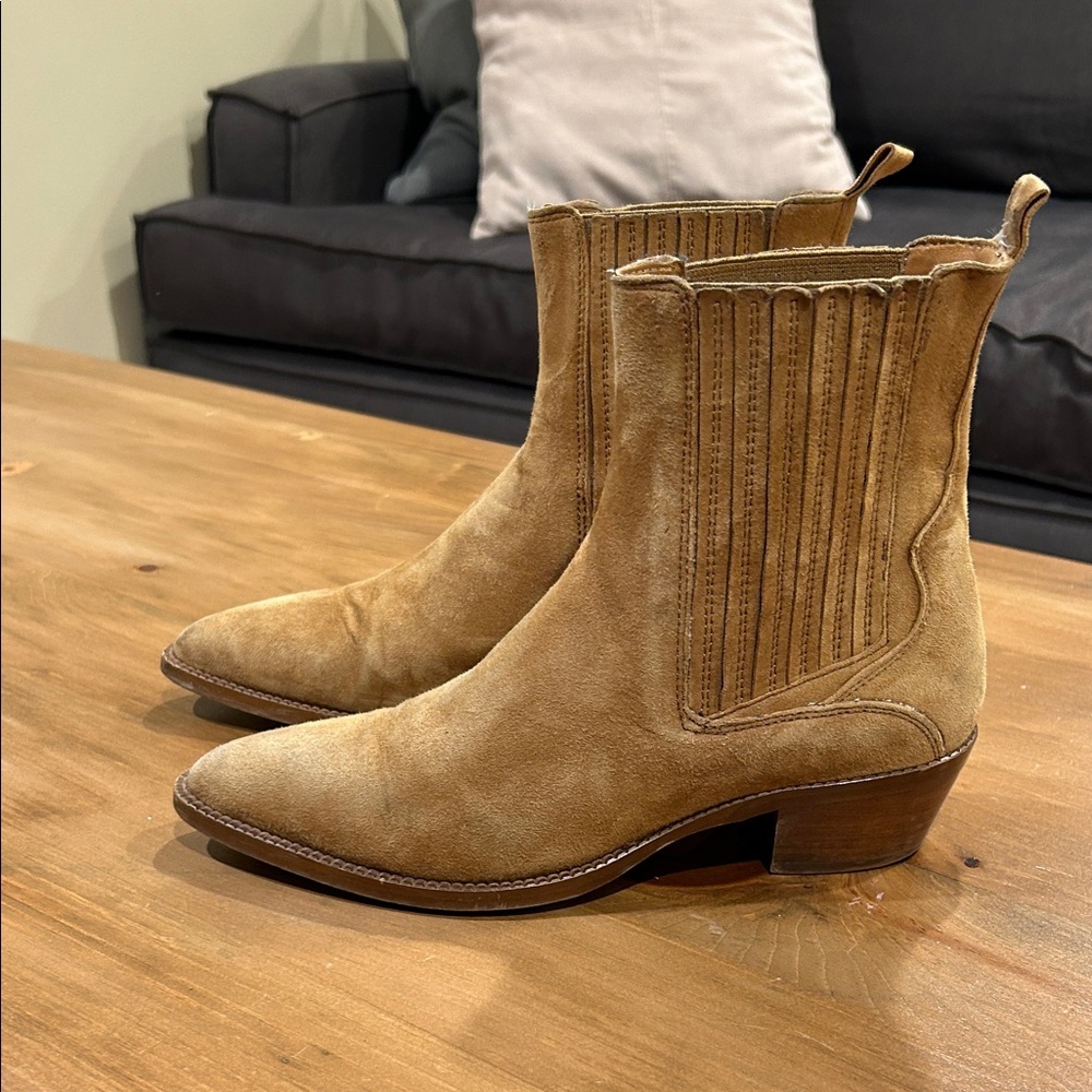 Massimo Dutti Brown Suede Ankle Boots